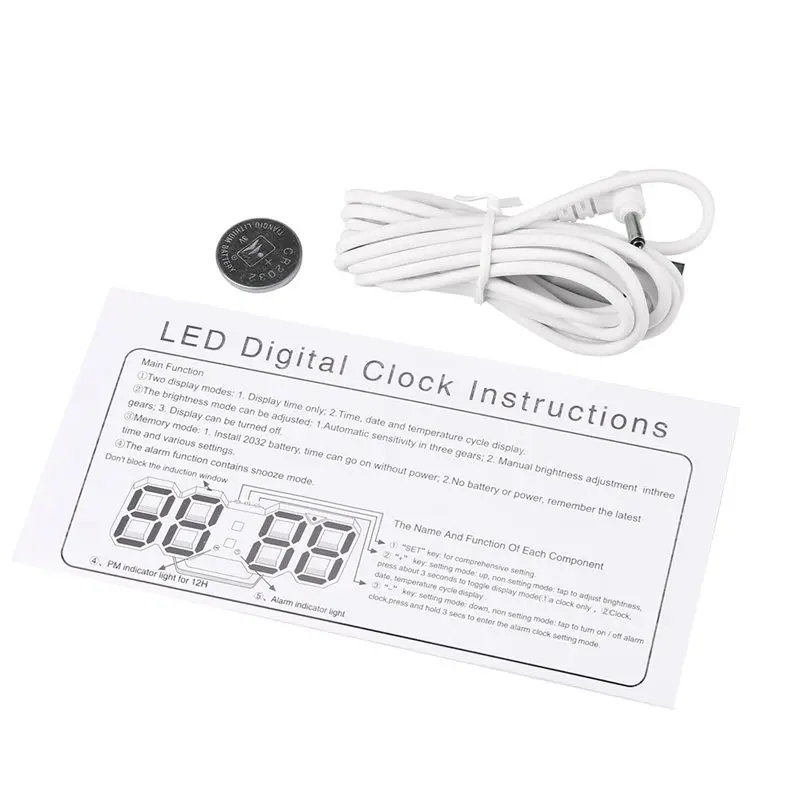 Alarm Clock Practical Table Desk Night Wall Digital LED Clock Alarm Watch 24/12 Hour Display Alarm Clock Fashion Hot New Feb11