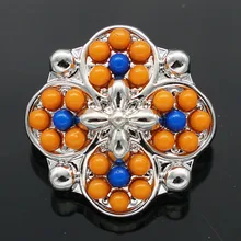 Горячие продажи салон оранжевый бисер цветок 18 мм Кнопки Fit оснастки браслет оснастки ювелирные изделия оптом kz1090
