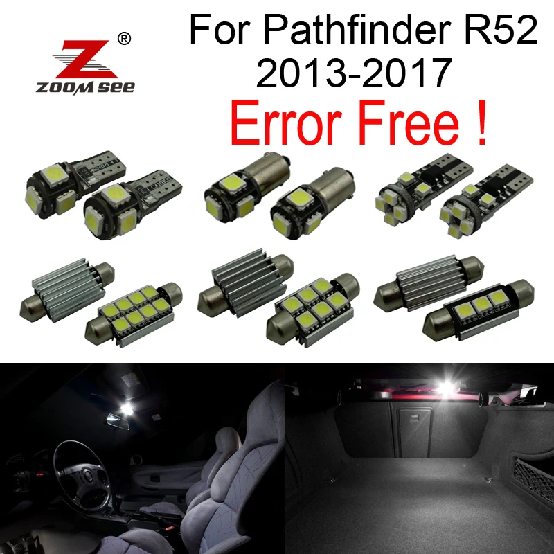 7pcs LED bulb interior dome map lights kit for Nissan for Pathfinder