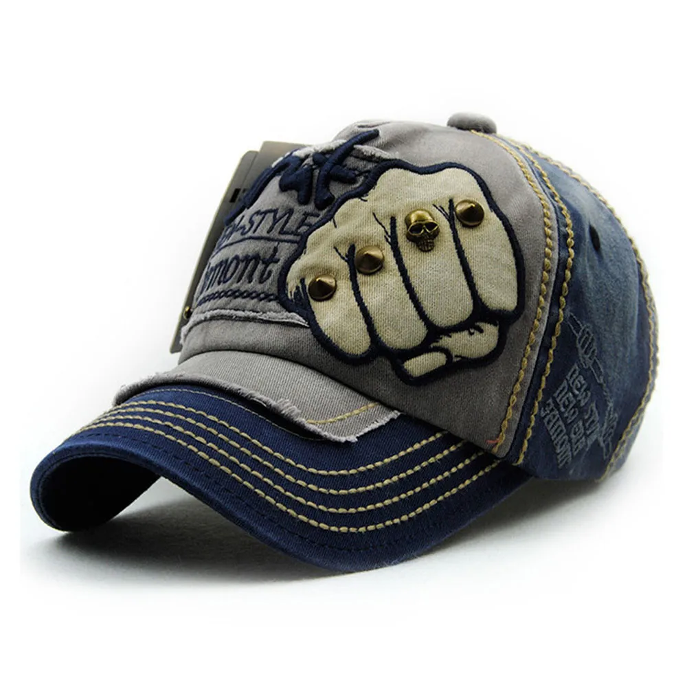 Вышитая летняя кепка с заклепками головные уборы для мужчин и женщин