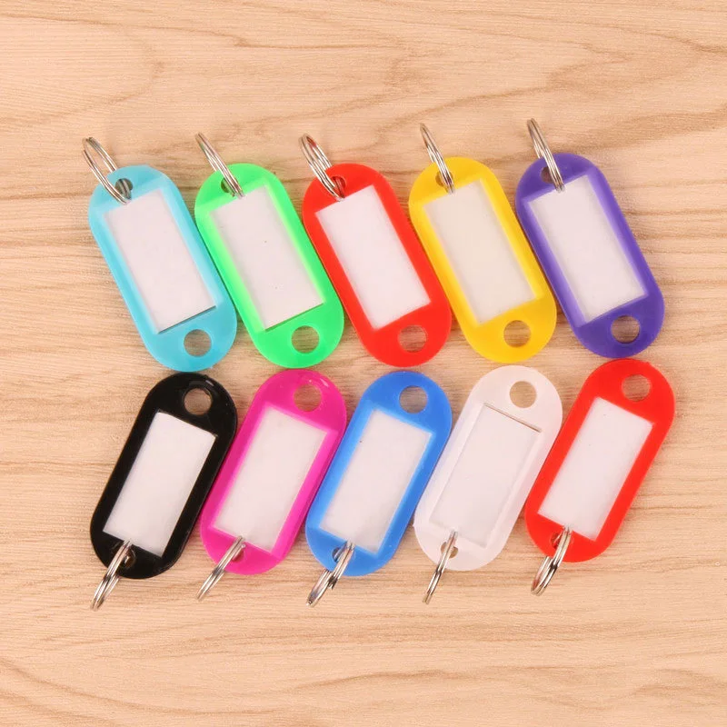 

1Pcs Multicolor Plastic ID Key Luggage Tag Blanks Keychain For Baggage Paper Distinguishing Luggage Tags Random Color Key Chain
