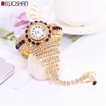 Top5-Reloj de pulsera con diamantes de imitación para Mujer, cronógrafo de lujo, femenino