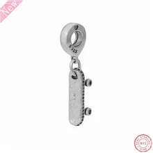 Новинка! Прозрачный CZ Be Free подвеска в виде доски для скейтборда очаровательные бусины для женщин Изготовление ювелирных изделий DIY Fit PANDORA Подвески Серебро 925 FL781