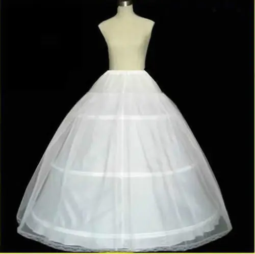 

White 3 Hoop Petticoat Crinoline Underskirt For Girl Pageant Party Wedding Dress
