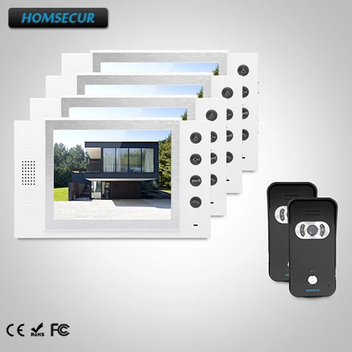 HOMSECUR 8 "Проводной Видеодомофон Система + Внутренний Монитор Аудио Домофон TC021-B + TM801-W