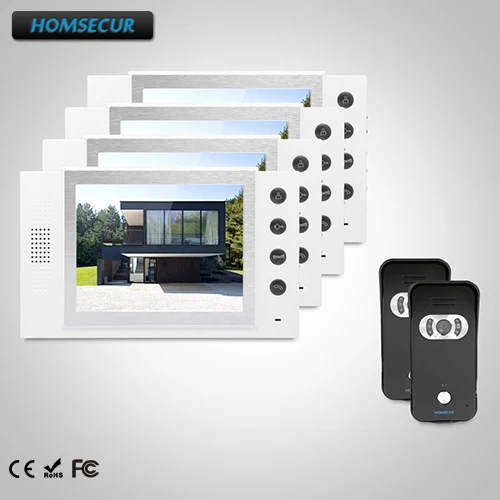 

HOMSECUR 8" Wired Video Door Phone Intercom System+Intra-monitor Audio Intercom TC021-B + TM801-W