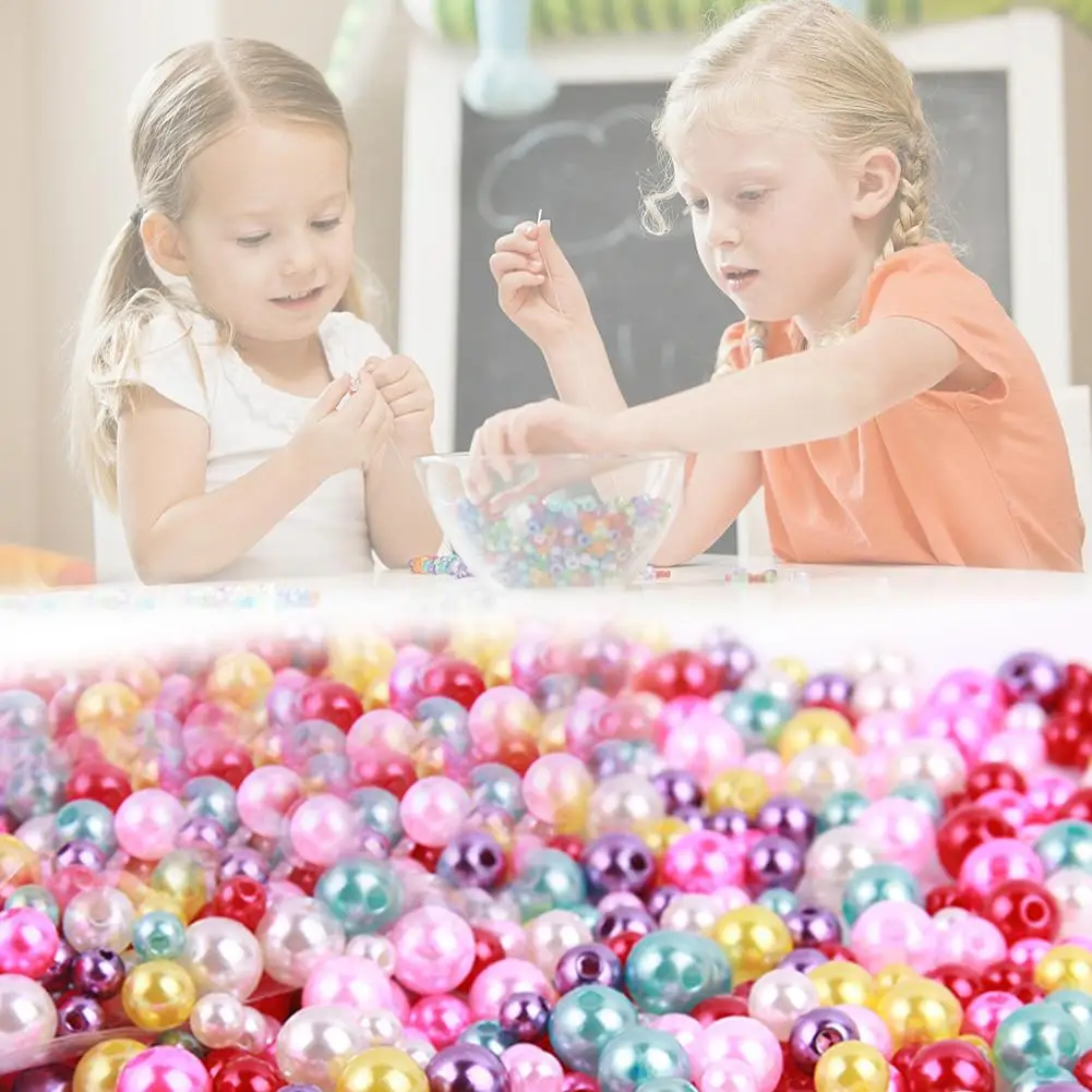 Разноцветные жемчужные бусины оптом 4 мм маленькие Искусственные стеклянные жемчужные бусины для изготовления ювелирных изделий для детей DIY ожерелье браслет