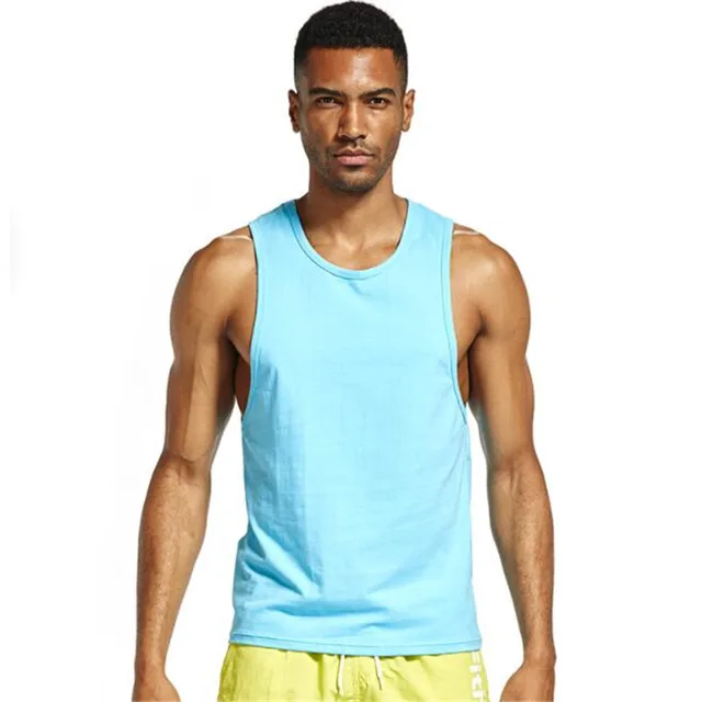 New Men's Cotton Tank Tops,Men's Low Cut Armholes O Neck Tank,Men's