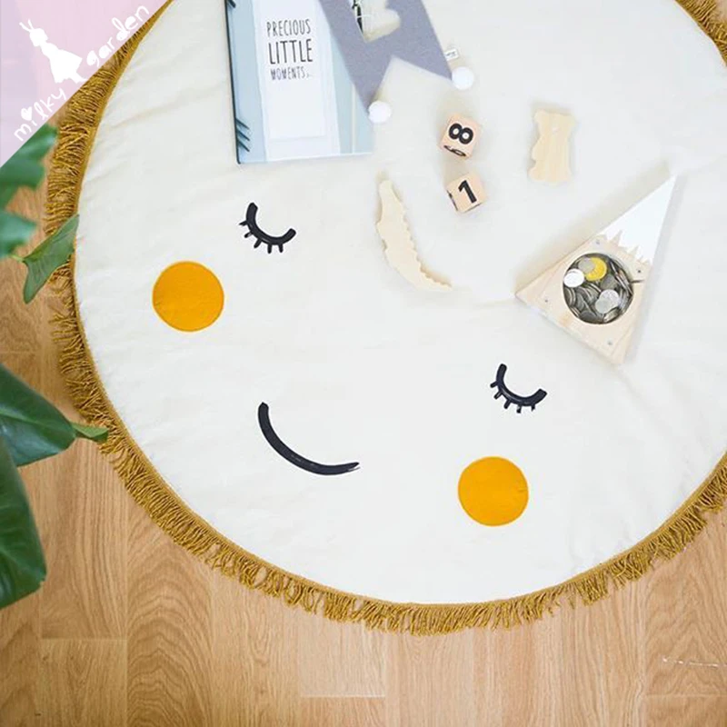 Baby Cartoon Sun Plush Pillow Cute Play Mat Kids Smiley Face Blanket Rug Cushion Stuffed Toy juguetes Carpet Gifts Room Decor (1)