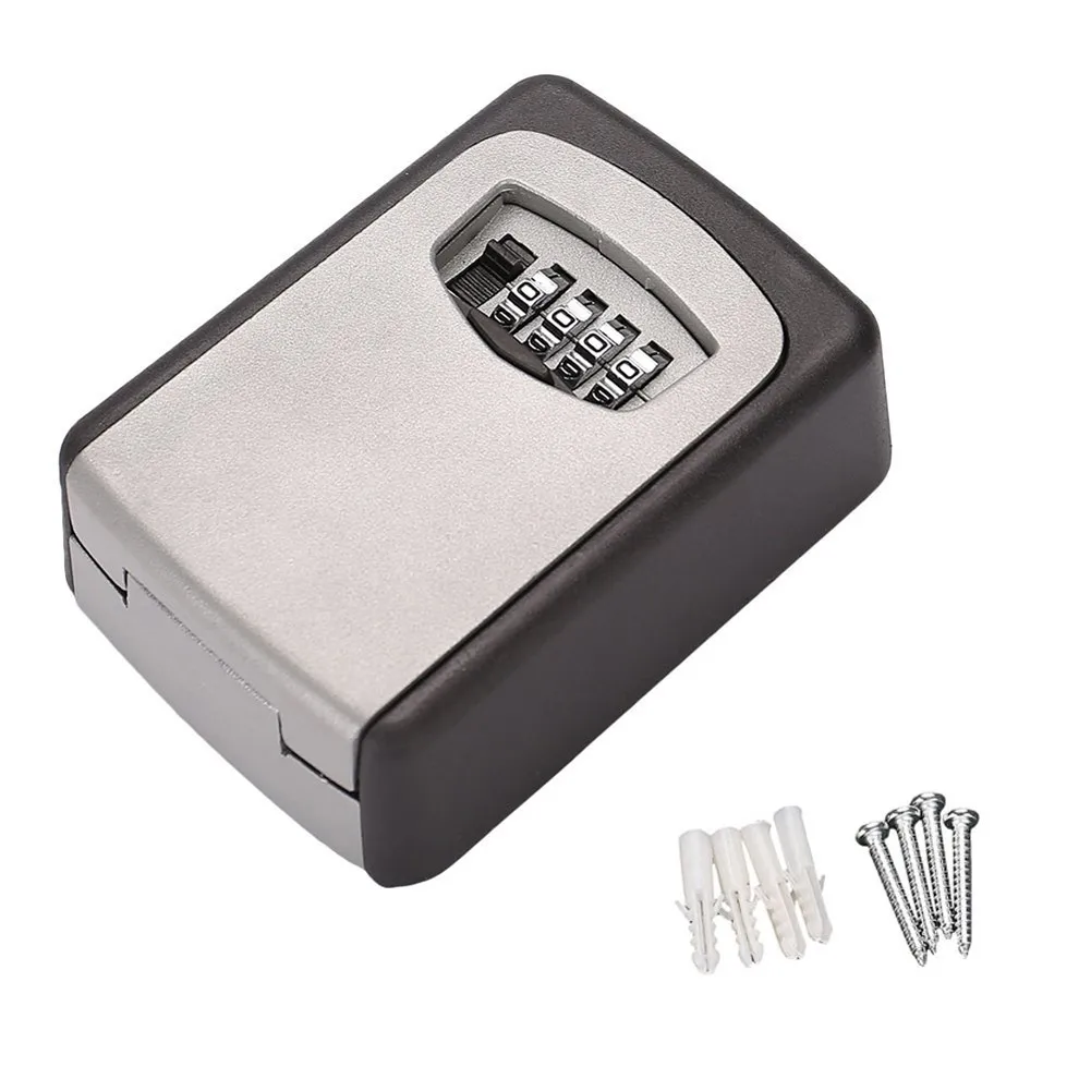 

Wall Mount Key Lock Box with Adhensive Tape 4-Digit Combination for Indoor Outdoor Holds 5 Keys Dropshipping