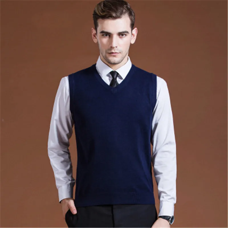 Aliexpress.com : Buy Mens Sweater Vest Wool Pullover Sleeveless Homm ...