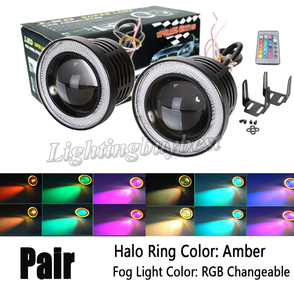 2X 3 &quotдюймов 5&quot дюймовый 3200Lm RGB светодиодный COB проектор туман светильник