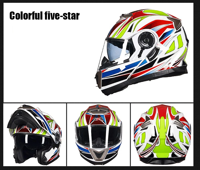 Мотоциклетный шлем флип-ап GXT 160 двойная линза анфас шлем Casco Racing Capacete Moto