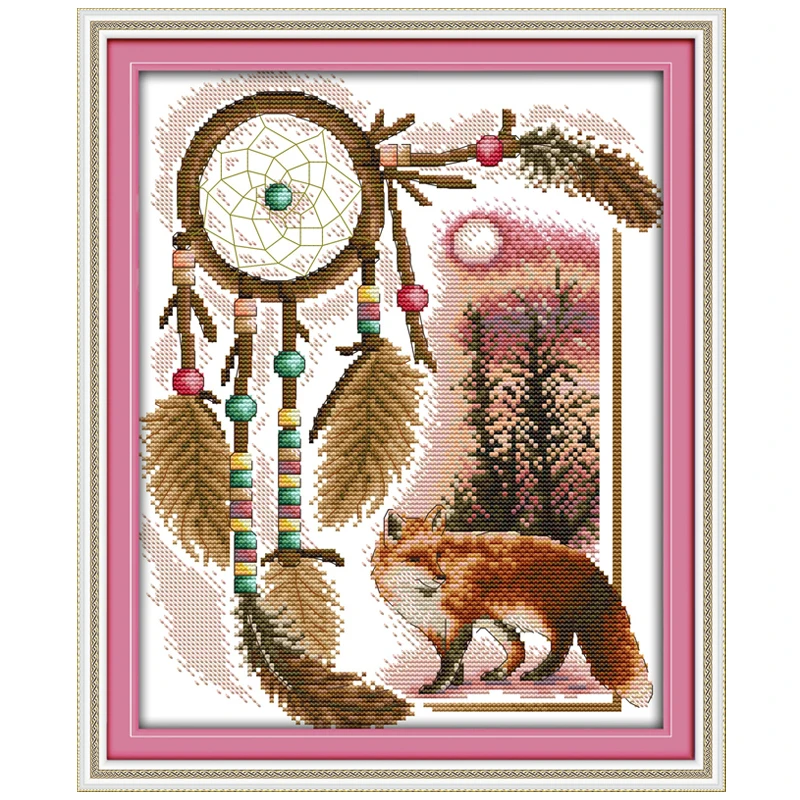 

Fox Totem animals painting printed on the canvas DMC 11CT 14CT DIY kit Cross Stitch embroidery needlework Sets home decor