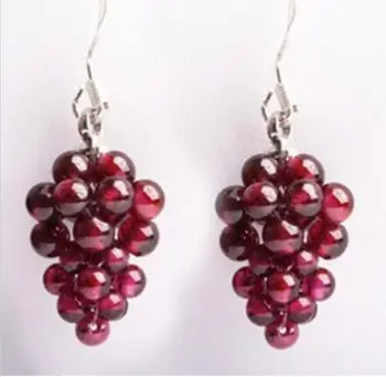 Natural crystal garnet grape earrings female 925 silver ear hook fashion jewelry drop earring
Natural crystal garnet grape earrings female 925 silver ear hook fashion jewelry drop earring