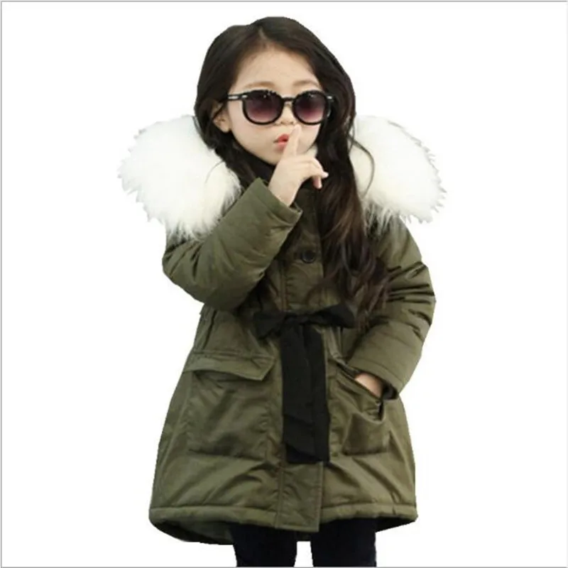 

Korean Brand Girls Jackets Kids Faux Fur Collar Coat Children Winter Outwear 3-11 years old 1 weeks in advance low price QC958