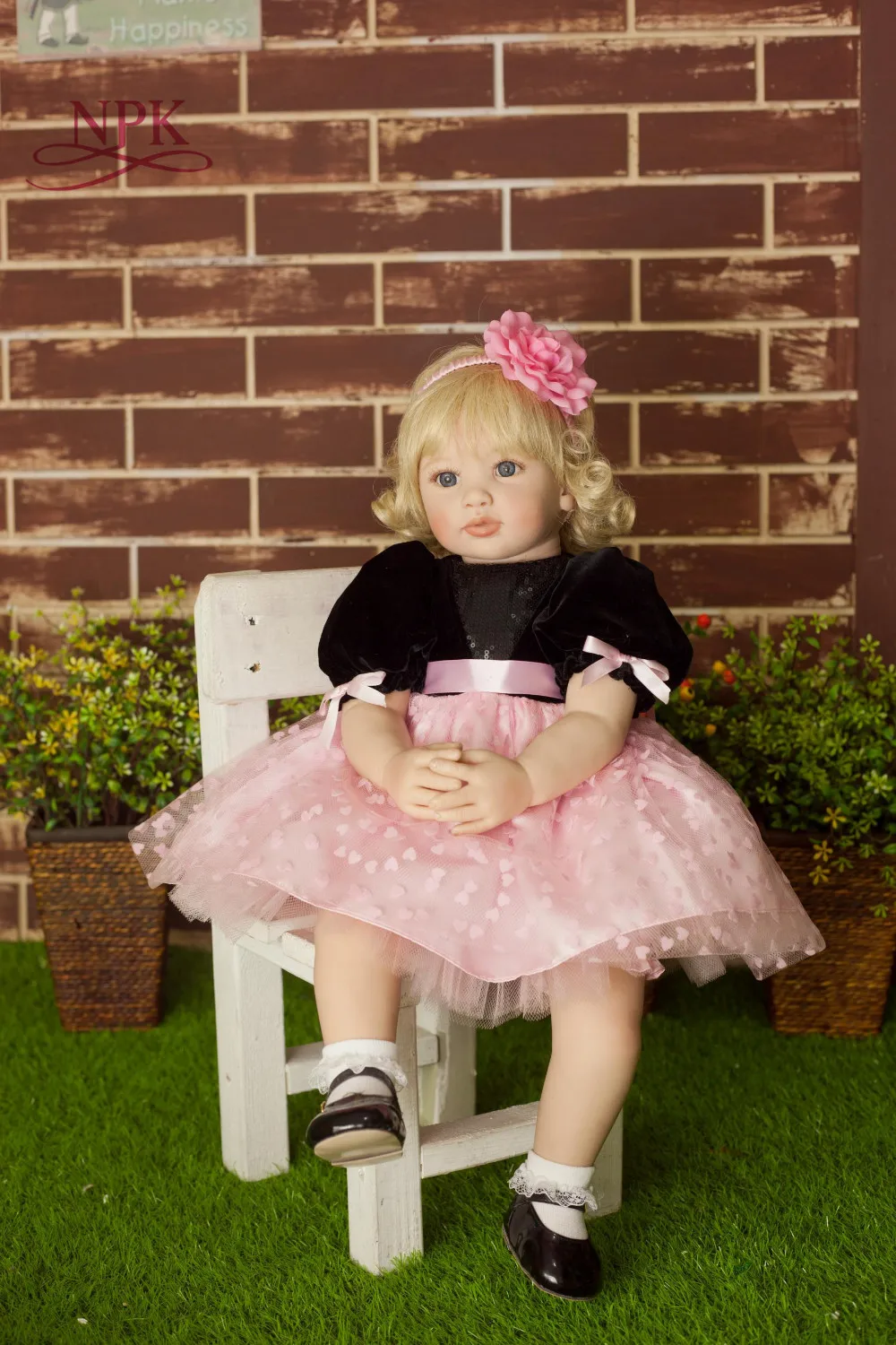 NPK 60 см Силиконовая виниловая кукла-Реборн, игрушки, реалистичные, модные, для маленьких девочек, подарок на день рождения, принцесса, куклы, коллекция, игровой домик, игрушка