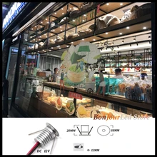 10 шт./лот 1 Вт мини 18 мм светодиодный Круглый серебро внимания Кабинет лампы DC12v Чистый/теплый белый