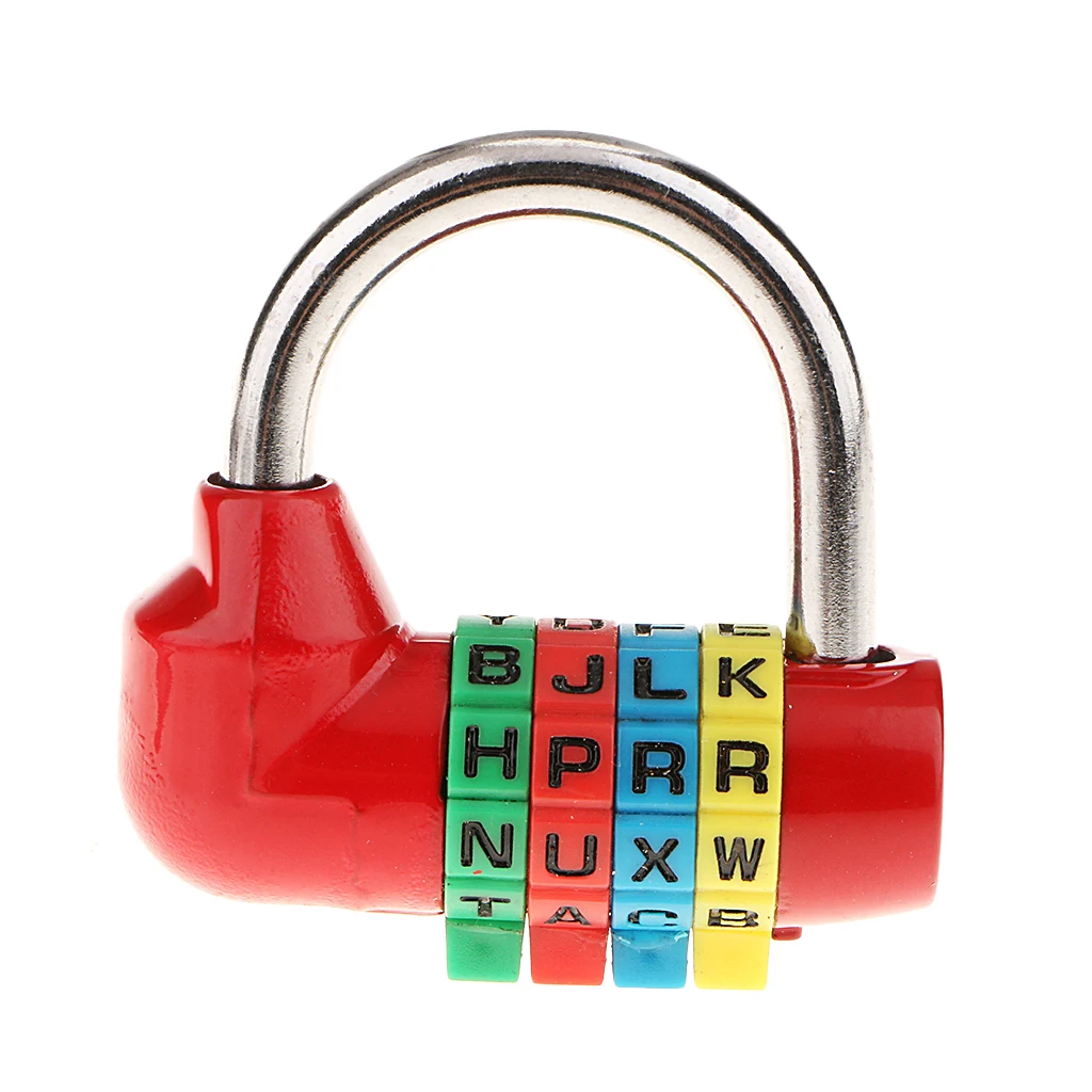 4 Digital Dial Letter Combination Padlock Code Lock Travel Luggage Suitcase