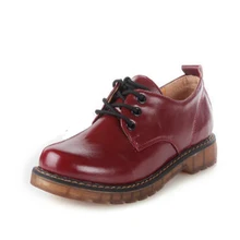 2016 New Oxfords Shoes Woman Solid Pu Leather Platform Flats Creepers Vintage Slip On Women Flat Shoes Size Plus 35-40 XWD3834