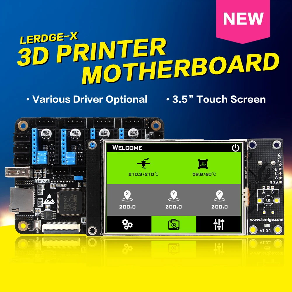 Бесплатная доставка XCR3D 3D принтер части материнской платы Lerdge X цвет 3 5