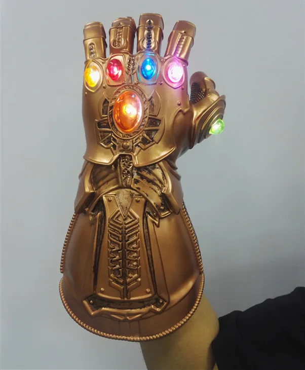 endgame супергерой светодиодный Бесконечность перчатки Бесконечность войны танос Бесконечность рукавицы Косплей Prop светодиодный ПВХ перчатки