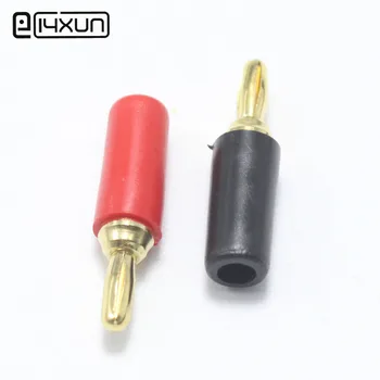 

1pcs red +1pcs balck PE Gold Plated 2.5mm Banana Plug Welding Type Sensor connector For OD3mm Cable