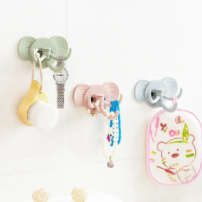 

5pcs Elephant Self Adhesive Hooks Wall Hangers for Clothes Storage Sticky Holder Living Room Bathroom Hooks kitchen accessories