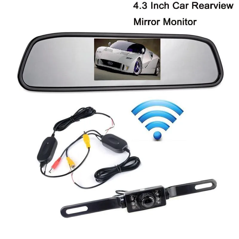 

4.3"LCD Car Rear View Mirror Monitor Wireless Night Vision Backup Reverse Camera dash camera 4k dvr car recorder dashcam dual