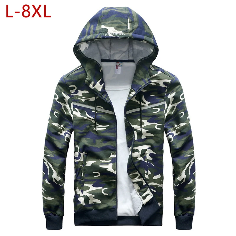 

Big Size 8XL Mens Baggy Military Jacket Casual Spring Autumn Windbreakers Male Hood Camo Reflective Jacket Sportswear for Men