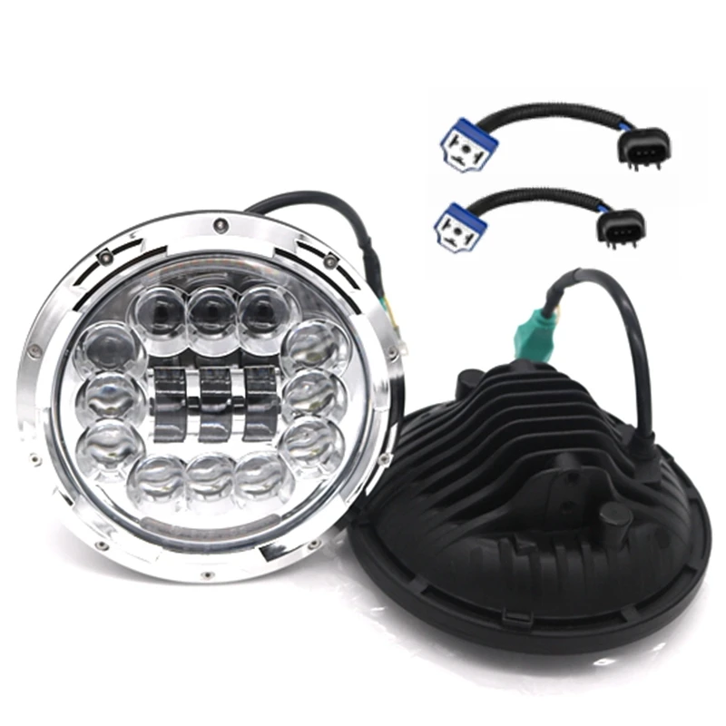 

2Pcs 7" LED Headlight with White DRL $ Amber Turn Signal Light H4 For Jeep 97-16 Wrangler JK LJ TJ Harley-Davidson Motorcycle