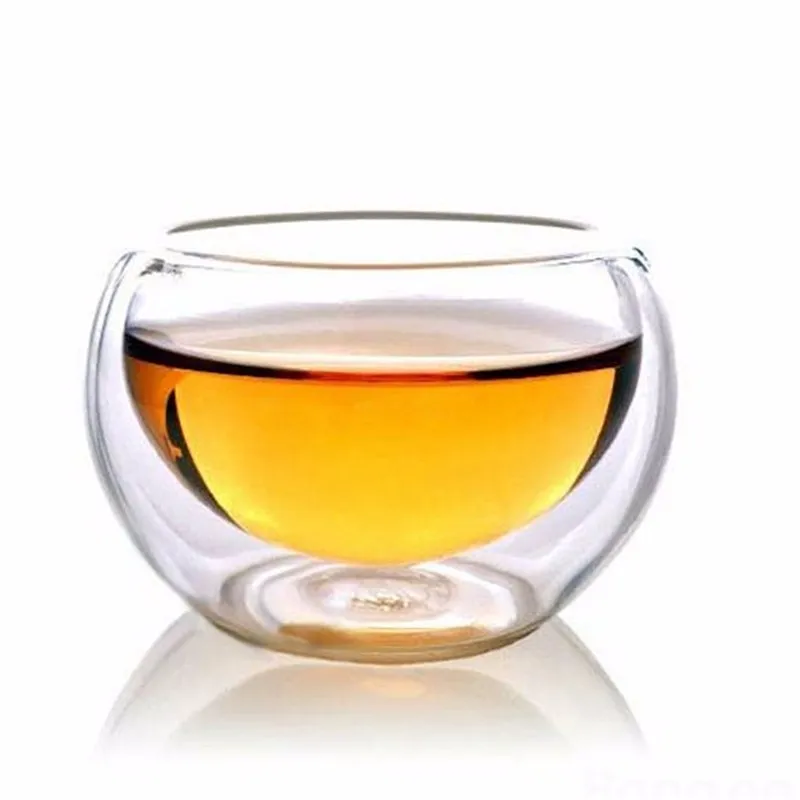 

50ML Elegant Clear Drinking Cup Heat Resistant Double Wall Layer Tea Beer Cup Water Whisky Cup For Flower Tea