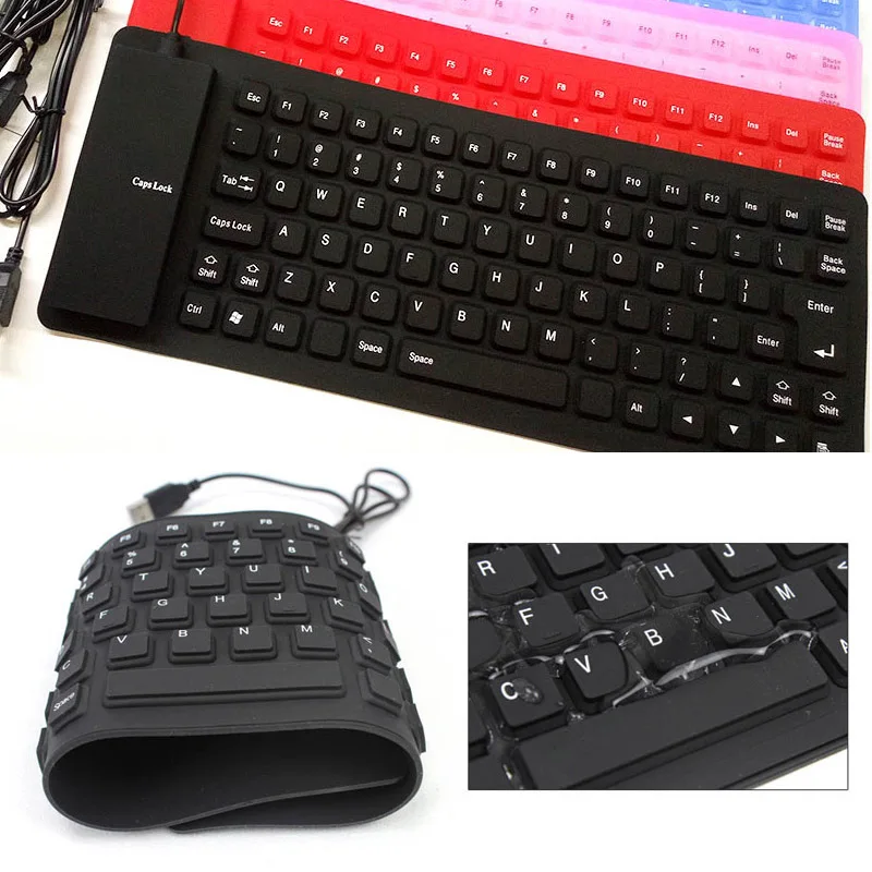 

85 keys Foldable Keyboard USB Silicone Soft Silent Waterproof Flexible Gaming Keyboard for Laptop Notebook Computer