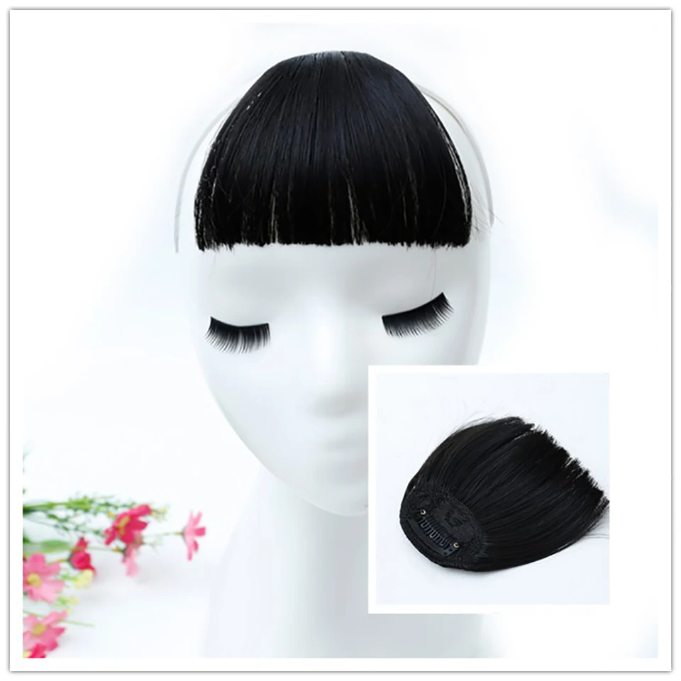 

DIFEI clip in extensions wig bangs one clip extensions Hand-woven synthetic bangs Brow on the bangs
