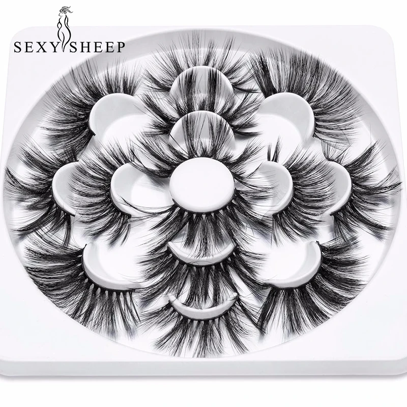 Sexysheep 7pairs 25mm 5d Thick Eyelashes Fake Lashes Long Makeup Faux Mink Lashes Eyelash Extension False Eyelashes Mixed Model False Eyelashes Aliexpress