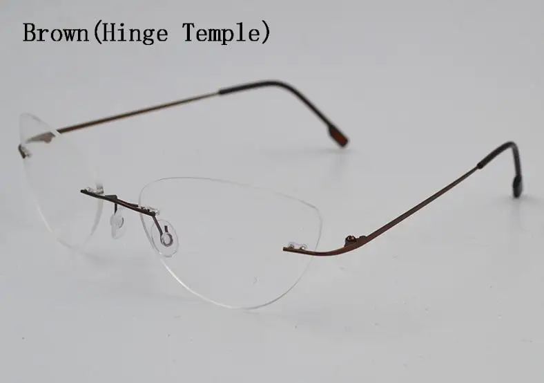 Женские прозрачные очки кошачий глаз оправа близорукость Пресбиопия рецепт оптическое зрелище память титановая оправа прозрачные линзы R5 - Цвет оправы: Hinge Temple