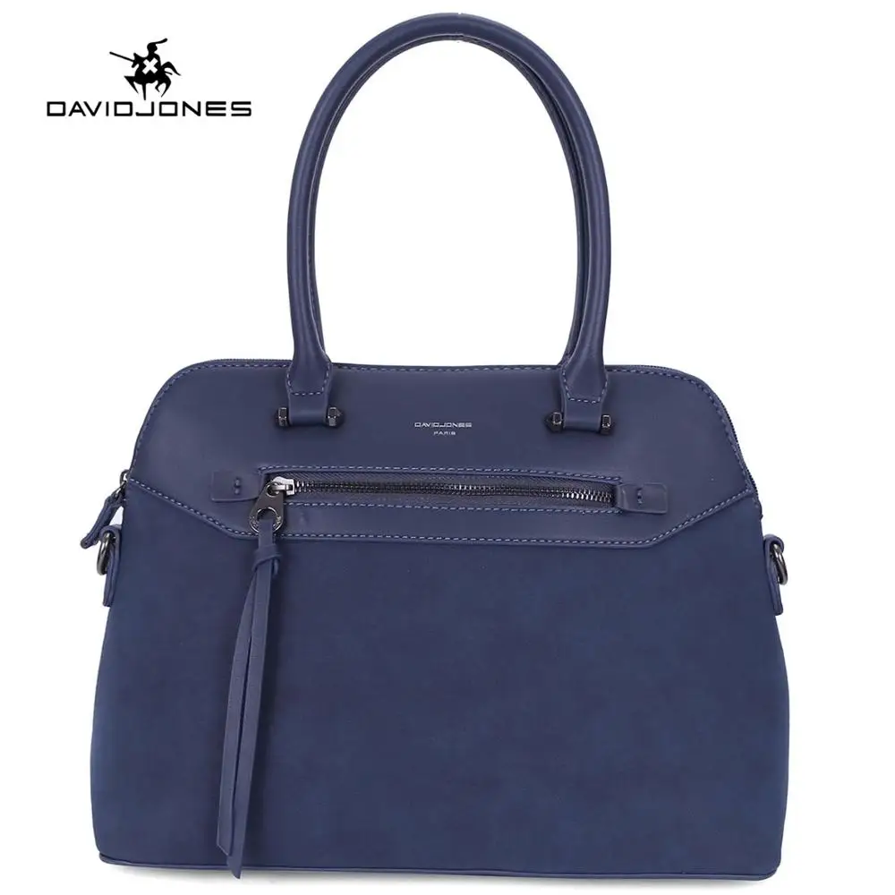 Женская сумка из искусственной кожи, женская сумка-тоут, большая женская однотонная сумка на плечо, брендовая сумка через плечо - Цвет: Темно-синий