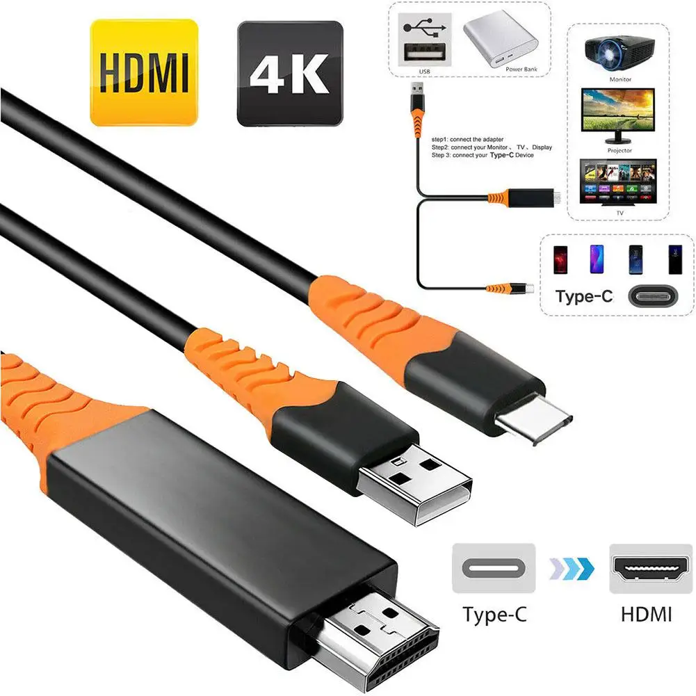 

BEESCLOVER Type C USB-C to AV TV 4K 1080p HDMI HDTV Cable Adapter USB Charger Converter