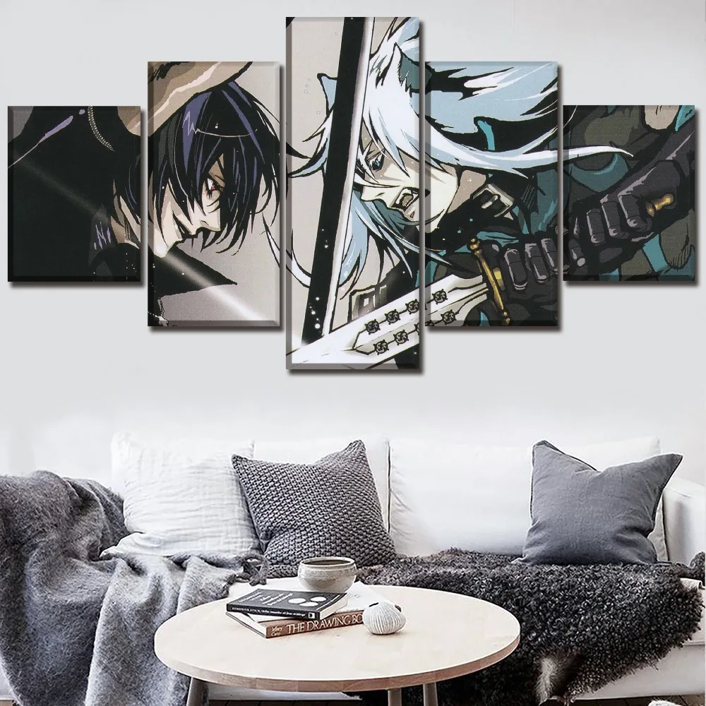 

5 Pieces Anime Crossovers Lamento And Togainu No Chi Canvas HD Print Painting For Modern Decor Bedroom Living Room Wall Art