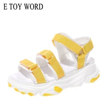 E TOY WORD Women Sports Sandals Platform 2019 New Summer Women Sandals Casual Comfortable Women Thick Sole Beach Shoes timetang new 2018 summer shoes women sandals flat platform shoes sweet women s beach sandals thick sole big size 43 c187