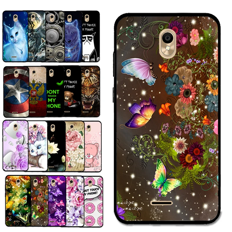 

For BQ 5300 Luxury Flora Butterfly Case Print TPU Cover Bag Shell Housing for BQ-5300G Velvet View