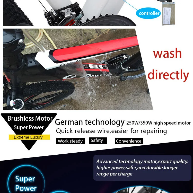 Excellent G Two 2018 new 26inch 27Speed Electric Bike Powerful Electric Mountain Bike Lithium Battery 250W 350W 48V  eBike  Electric MTB 18