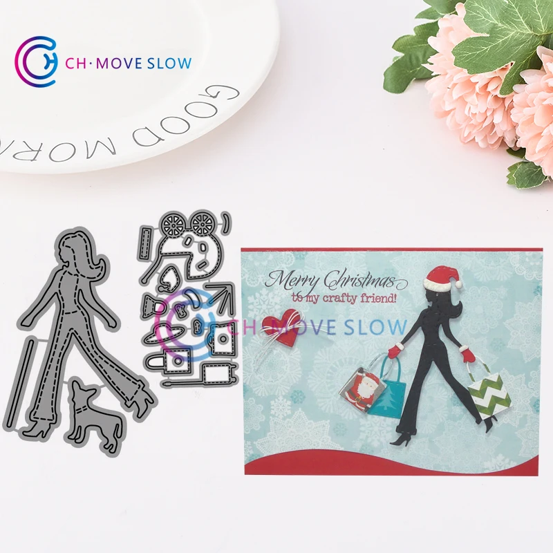 

CH Classy Girl & Furbaby Metal Cutting Dies Embossing Scrapbooking Stencil Craft Cut Dies For DIY Card Crafts Handmade