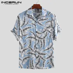Social мужские рубашки тропическая одежда с короткими рукавами и лацканами Свободная рубашка с карманами Гавайская мужская одежда отдых