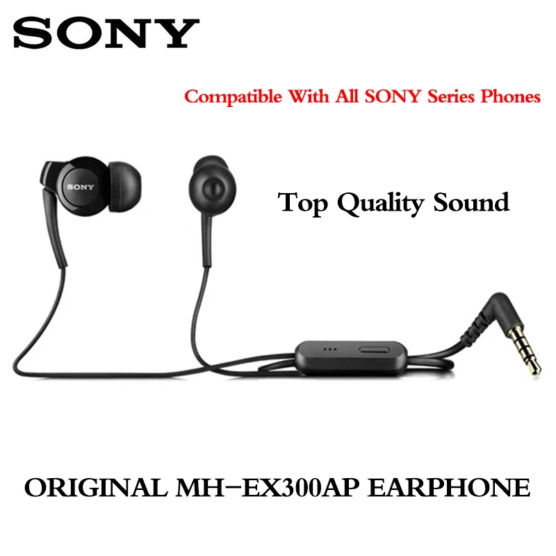 

Original Sony Earphone In-Ear EX300AP Earbuds Earpiece With Mic For XPERIA 1 10 Plus XZ1 XZ2 XZ3 Premium XA1 XA2 XZS X Phones