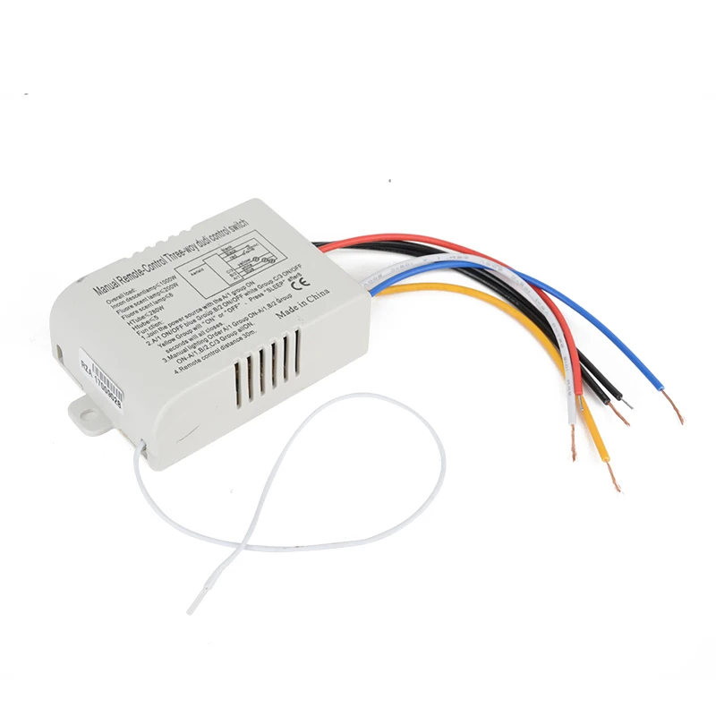 220V Digital Remote Control Switch Wireless 3-Way ON/OFF Digital Light Lamp Wall Switch with Remote Control