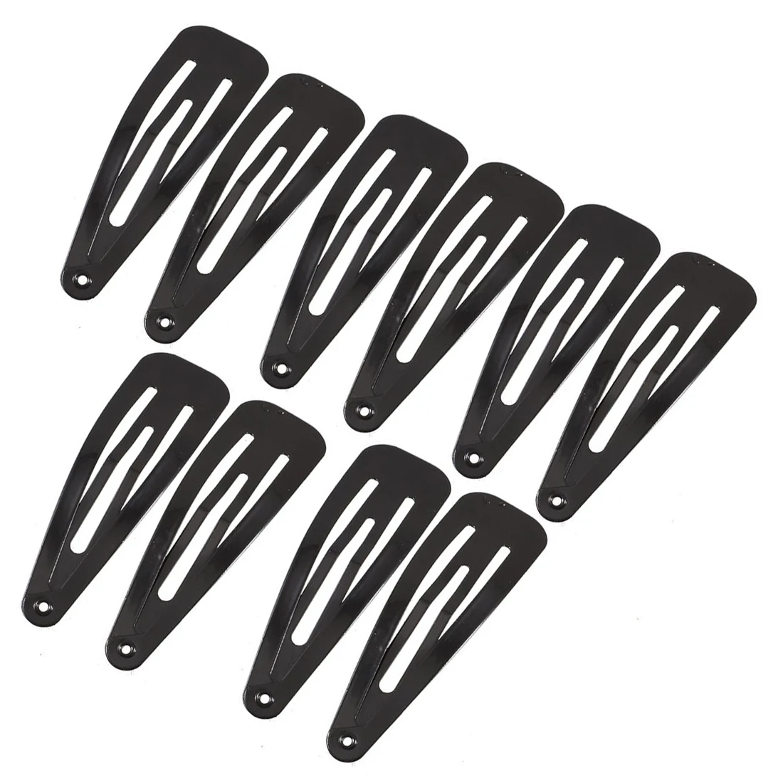 10 Pcs DIY Hairdressing Black Metal Hair Clips Hairclip 67mm x 19mm