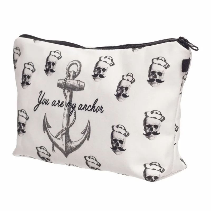 Who Cares с модным принтом Пираты Карибского моря якорь сумки-косметички Несессер для косметики Pouchs для путешествий Дамы Сумка Для женщин косметичка