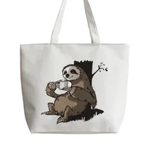 Ленивый очень занят холщовые сумки-тоут сумка для покупок с персонажем из мультфильма шоппер продуктовый мешок GA851