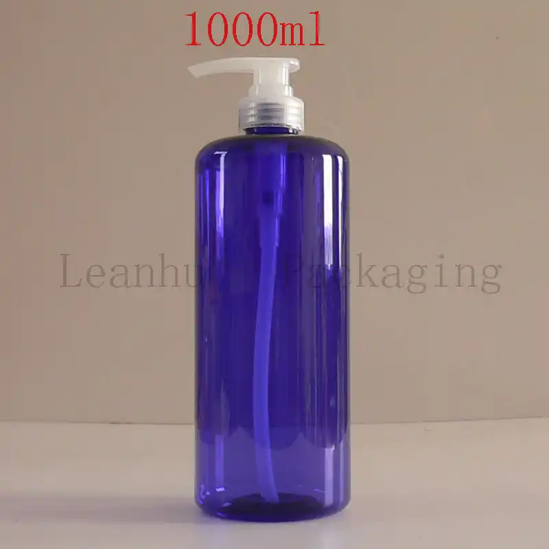 青いプラスチック包装ローションクリームポンプシャンプーボトル 1000ミリリットル詰め替え化粧品容器と包装容器 卸売 Shampoo Bottle Shampoo Bottles Wholesalecosmetic Container Aliexpress